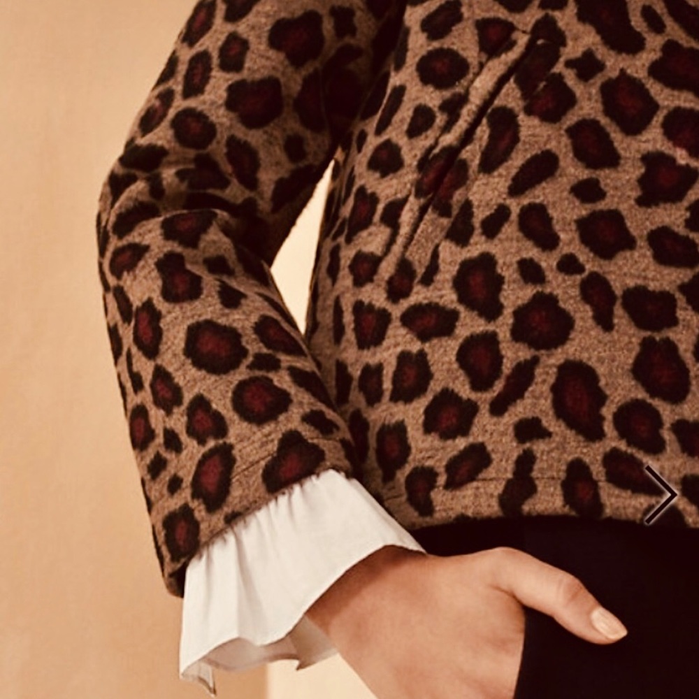 Leopard print furry blazer